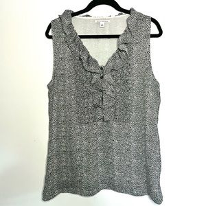 Banana Republic blouse, size 14, grey small animal print